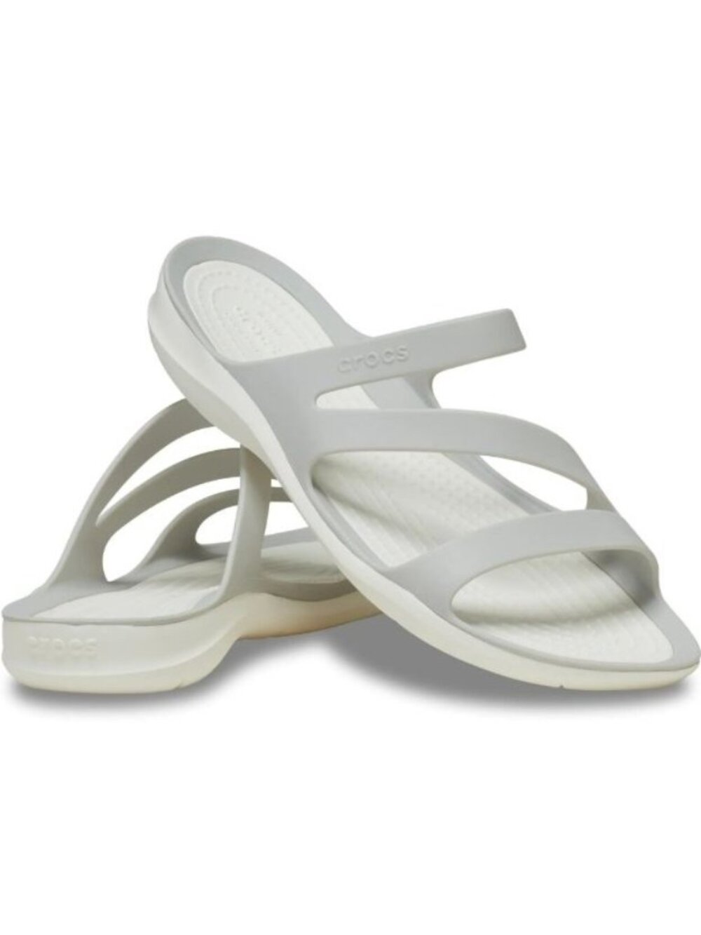 Crocs Swiftwater Sandals Womens 10 Atmosphere White Strappy Slip On 203998